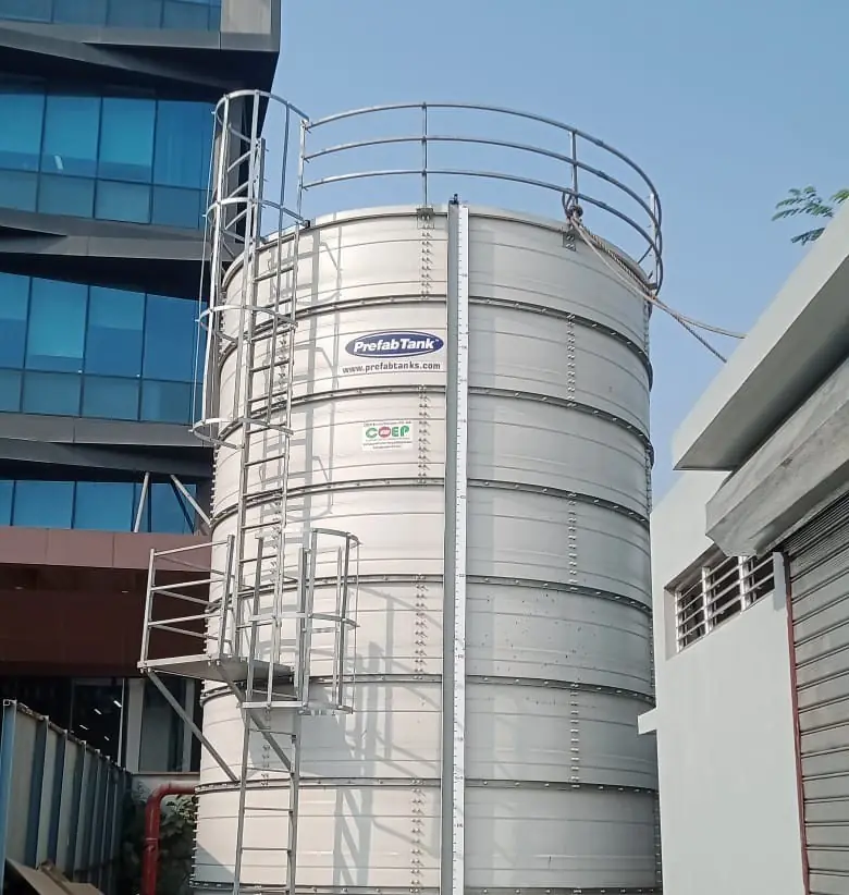 Large commercial steel water tank