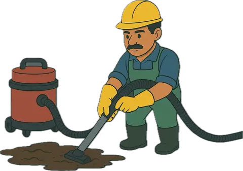 Step 4 of water tank cleaning: Vacuum Cleaning